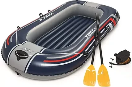 Bestway 61083 Bateau pneumatique Hydro Force™ Treck X1 228 x 121 x 32 cm avec 2 rames et un gonfleur à pied