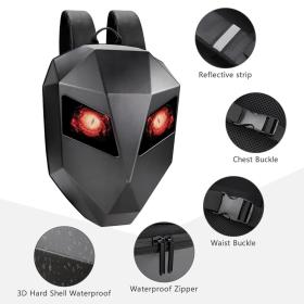 حقيبة ظهر LED ذكية بتصميم خوذة روبوت للموتوسيكل والمغامرات