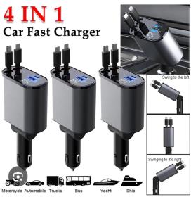 شاحن سيارة سريع 4 في 1 بقوة 120W