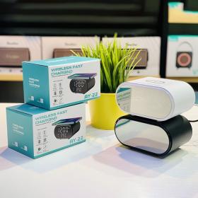 ساعة منبه متعددة الوظائف مع شحن لاسلكي سريع AY-22.