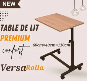 طاولة متحركة متعددة الاستخدامات قابلة لتعديل table en bois pliante VersaRolla