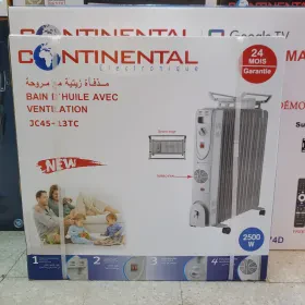 Bain d'huile CONTINENTAL ventilé 13C 2500W مدفأة زيتية مع مروحة