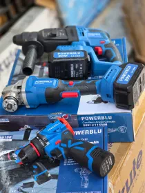 Pack viss 16.8v + tronçonneuse + perforateur powerblu