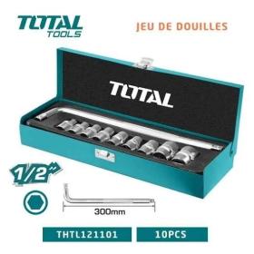Coffret de douilles et bras de force 10 Pièces TOTAL THTL121101