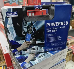  Bras cliquet sans fil 3/8" double batterie 12v POWERBLU