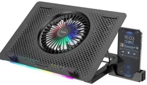Hoco DH11 Support PC Et Mobile RGB Avec Ventilateur De Refroidissement