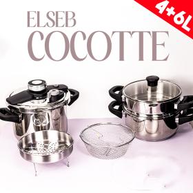 Elseb- Cocotte 4 et 6 Litres – 9 pièces Inox 18/10