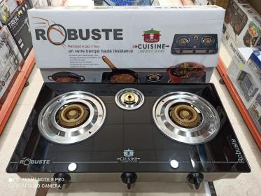 Réchaud à gaz 3 feux en verre ROBUSTE